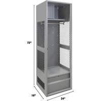 Casier pour &eacute;quipement, Acier, 24" la x 18" p x 72" h, Gris Trail Hammer and Bolt