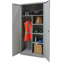 Armoire de rangement combin&eacute;e, 36" la x 18" p x 72" h, Gris Trail Hammer and Bolt
