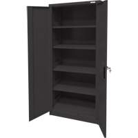 Armoire d'entreposage, Acier, 4 Tablettes, 66" h x 30" la x 15" P, Noir Trail Hammer and Bolt