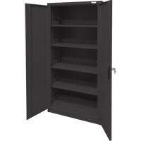 Armoire d'entreposage, Acier, 4 Tablettes, 78" h x 36" la x 24" P, Noir Trail Hammer and Bolt
