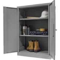 Armoire de rangement &agrave; hauteur de comptoir, Acier, 2 Tablettes, 42" h x 30" la x 15" P, Gris Trail Hammer and Bolt