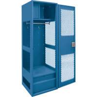 Gear Locker with Door, Steel, 24" W x 18" D x 72" H, Dark Blue Trail Hammer and Bolt