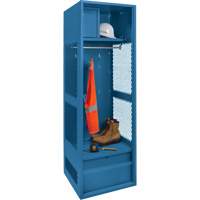 Gear Locker, Steel, 24" W x 18" D x 72" H, Dark Blue Trail Hammer and Bolt