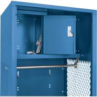 Gear Locker, Steel, 24" W x 18" D x 72" H, Dark Blue Trail Hammer and Bolt