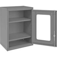 Armoire de rangement murale avec portes transparentes, 26-15/16" h x 18-1/8" la x 13-11/16" p, 2 tablettes, Acier, Gris Trail Hammer and Bolt