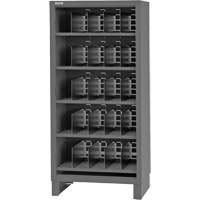 Armoire robuste &agrave; façade ouverte avec s&eacute;parateurs, Acier, 0 tiroirs, 36" x 24" x 78", Gris Trail Hammer and Bolt