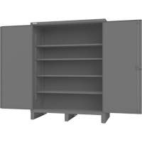 Armoire avec portes encastr&eacute;es, Acier, 4 Tablettes, 78" h x 60" la x 30" P, Gris Trail Hammer and Bolt