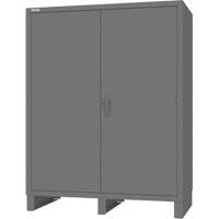 Armoire avec portes encastr&eacute;es, Acier, 4 Tablettes, 78" h x 60" la x 30" P, Gris Trail Hammer and Bolt