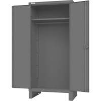 Armoire avec barre de suspension et portes encastr&eacute;es standards , Acier, 78" h x 36" la x 24" P, Gris Trail Hammer and Bolt