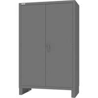 Armoire avec barre de suspension et portes encastr&eacute;es standards, Acier, 78" h x 48" la x 24" P, Gris Trail Hammer and Bolt