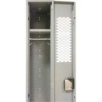 Casiers ventil&eacute;s, Bloc de 3, 36" x 18" x 88", Acier, Gris, D&eacute;mont&eacute;, Perfor&eacute; Trail Hammer and Bolt