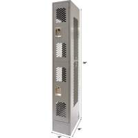 Casiers ventil&eacute;s, 2 niveaux, 12" x 18" x 78", Acier, Gris, D&eacute;mont&eacute;, Perfor&eacute; Trail Hammer and Bolt