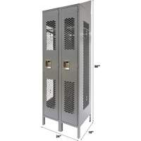 Casiers ventil&eacute;s, Bloc de 2, 24" x 18" x 88", Acier, Gris, D&eacute;mont&eacute;, Perfor&eacute; Trail Hammer and Bolt