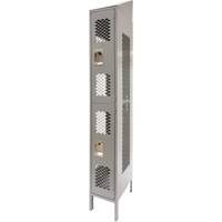 Casiers ventil&eacute;s, 2 niveaux, 12" x 18" x 88", Acier, Gris, D&eacute;mont&eacute;, Perfor&eacute; Trail Hammer and Bolt