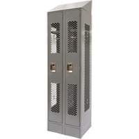 Casiers ventil&eacute;s, Bloc de 2, 24" x 18" x 88", Acier, Gris, D&eacute;mont&eacute;, Perfor&eacute; Trail Hammer and Bolt