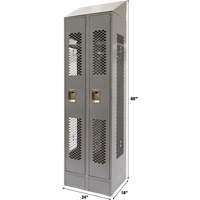 Casiers ventil&eacute;s, Bloc de 2, 24" x 18" x 88", Acier, Gris, D&eacute;mont&eacute;, Perfor&eacute; Trail Hammer and Bolt