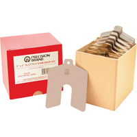 Assortiments de cales d'&eacute;paisseur &agrave; rainure, 2" lo x &eacute;paisseur 0,001"- 0,075", 2" la, Acier inoxydable Trail Hammer and Bolt