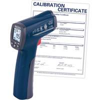 Infrared Thermometer with Calibration Certificate, -25.6°- 752° F ( -32° - 400° C ), 12:1, Adjustable Emmissivity Trail Hammer and Bolt