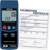 Thermo-an&eacute;mom&egrave;tres &agrave; fil chaud avec enregistrement de donn&eacute;es et certificat de calibration, Enregistrement des donn&eacute;es, Gamme de v&eacute;locit&eacute; d'air de 0,2 - 25 m/sec Trail Hammer and Bolt
