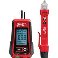 Voltage Detector with LED & GFCI Receptacle Tester Kit, 50 V - 1000 V, Display & Sound Alert Trail Hammer and Bolt