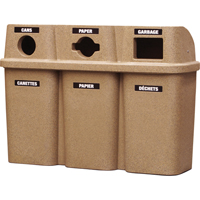Recycling Containers Bullseye, Curbside, Plastic, 3 x 22 US Gal. Trail Hammer and Bolt