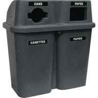 Recycling Containers Bullseye, Curbside, Plastic, 2 x 22 US gal. Trail Hammer and Bolt