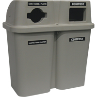 Recycling Containers Bullseye, Curbside, Plastic, 2 x 22 US gal. Trail Hammer and Bolt