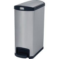Slim Jim&reg; Waste Container, Stainless Steel, 13 US gal. Capacity Trail Hammer and Bolt
