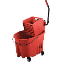 Ensemble de seau pour vadrouille et essoreuse WaveBrake, Pression lat&eacute;rale, 8,75 gal. US (35 pintes), Rouge Trail Hammer and Bolt