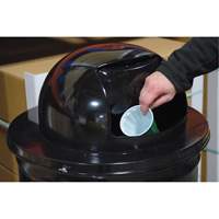 Drum Waste Disposal Top, Dome Lid, Metal, Fits Container Size: 23-1/2" Dia. Trail Hammer and Bolt