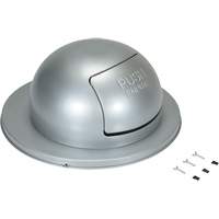 Drum Waste Disposal Top, Dome Lid, Metal, Fits Container Size: 23-1/2" Dia. Trail Hammer and Bolt