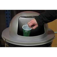 Drum Waste Disposal Top, Dome Lid, Metal, Fits Container Size: 23-1/2" Dia. Trail Hammer and Bolt