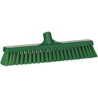 Small Particle Push Broom Head, Fine Bristles, 16-1/2", Polyester, Green Trail Hammer and Bolt