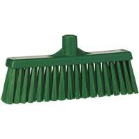 Upright Broom Head, Medium Bristles, 12", Polyester, Green Trail Hammer and Bolt