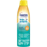 Kids Water Resistant Sunscreen, SPF 50, Aerosol Trail Hammer and Bolt