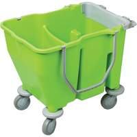 Double Mop Bucket with Wringer, 3.75 US Gal. (60 qt.) Capacity, Green Trail Hammer and Bolt