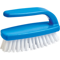 Brosse pour le nettoyage des ongles, 4" l, Soies Synth&eacute;tique, Bleu/Blanc Trail Hammer and Bolt