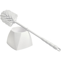 Brosse &agrave; cuvettes avec coupelle, 15-1/2" l, Soies Polypropyl&egrave;ne, Blanc Trail Hammer and Bolt