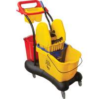 Chariot &agrave; vadrouille multifonction, Pression vers le bas, 9,5 gal. US (38 pintes), Jaune Trail Hammer and Bolt