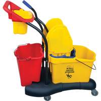 Chariot &agrave; vadrouille multifonction, Pression vers le bas, 9,5 gal. US (38 pintes), Jaune Trail Hammer and Bolt