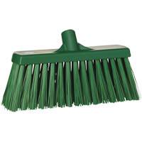 Heavy-Duty Push Broom, Stiff Bristles, 13", Polyester, Green Trail Hammer and Bolt