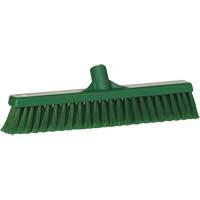 Fine Particle Push Broom, Fine/Split Bristles, 16-1/4", Polypropylene, Green Trail Hammer and Bolt