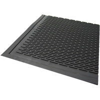 Outdoor Mat, Rubber, Scraper Type, Solid Pattern, 3' x 5', Black Trail Hammer and Bolt