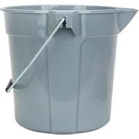 Round Bucket with Pouring Spout, 2.64 US Gal. (10.57 qt.) Capacity, Grey Trail Hammer and Bolt