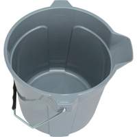 Round Bucket with Pouring Spout, 2.64 US Gal. (10.57 qt.) Capacity, Grey Trail Hammer and Bolt