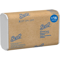 Scott&reg; 100% Recycled Fiber Multifold Paper Towels, 1 Ply, 9-2/5" L x 9-1/5" W, 250 /Pack Trail Hammer and Bolt