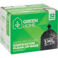 Sacs &agrave; ordures Green Home, Fort, 33" la x 48" lo, 3 mils, Noir, Capacit&eacute; 159 L (42 gal.) Trail Hammer and Bolt