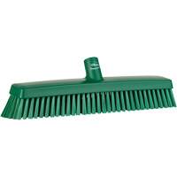 Push Broom Head, Fine/Stiff Bristles, 16-1/2", Polyester/Polypropylene, Green Trail Hammer and Bolt