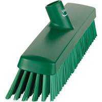 Push Broom Head, Fine/Stiff Bristles, 16-1/2", Polyester/Polypropylene, Green Trail Hammer and Bolt