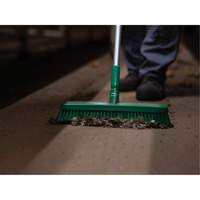 Push Broom Head, Fine/Stiff Bristles, 16-1/2", Polyester/Polypropylene, Green Trail Hammer and Bolt